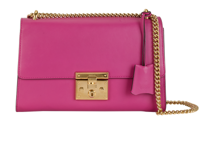 Medium Padlock, &pound;795, Handbags, Purple, Leather, Front view